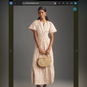 Anthropologie Cream Maxi Dress
